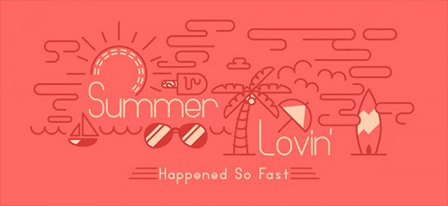 Summer Inspired Stroke Art Typography Piece using Sketch