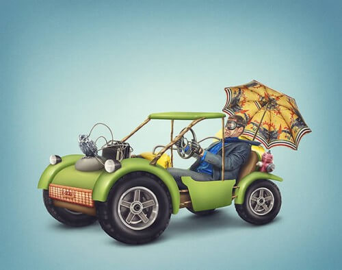 Create a Colorful Dune Buggy Illustration in Photoshop