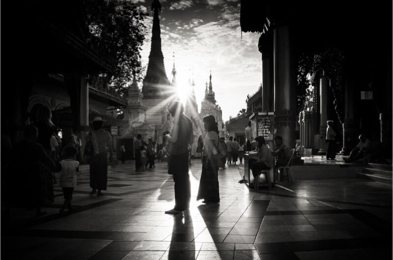 Myanmar - .caught in a sunburst.