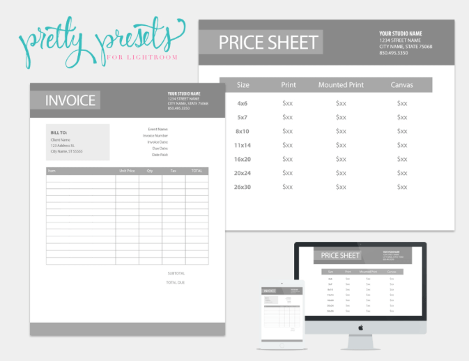 Photography Pricing Template