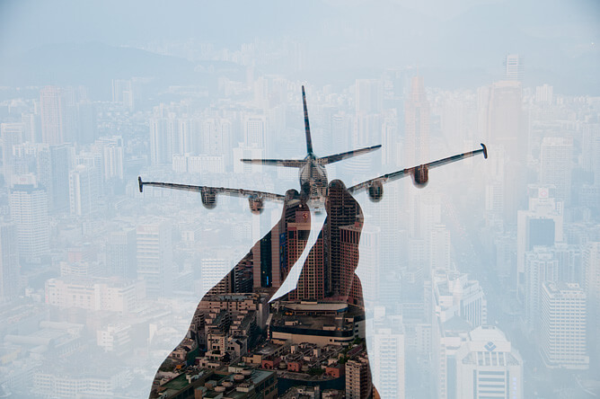 Jasper James - city portrait double exposure