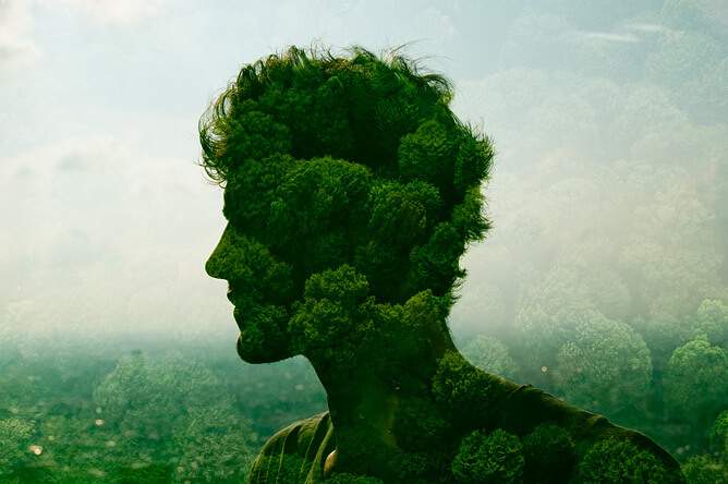 Jasper James - city portrait double exposure