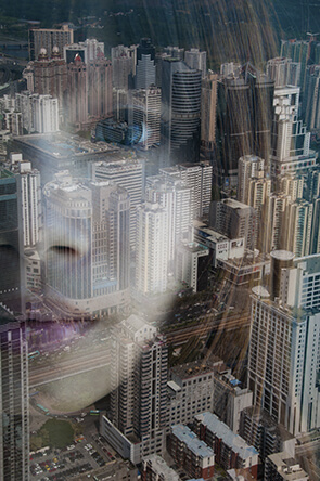 Jasper James - city portrait double exposure