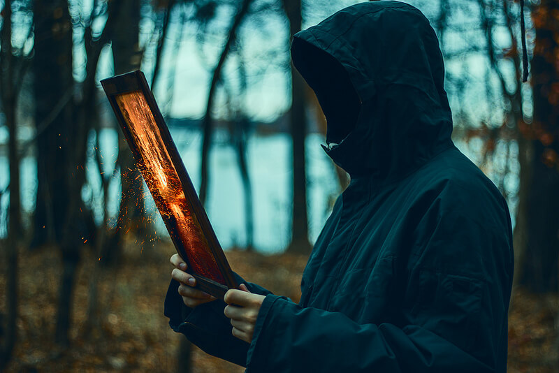 Nate Bittinger fire in mirror