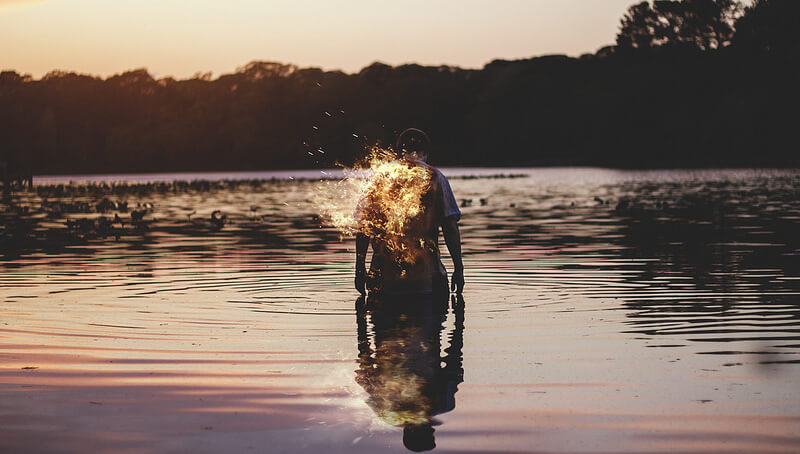 Nate Bittinger person on fire