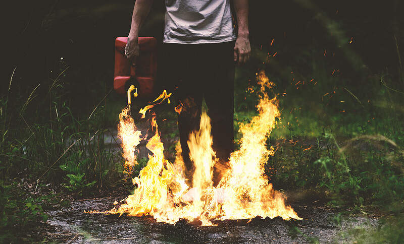 Nate Bittinger gasoline fire
