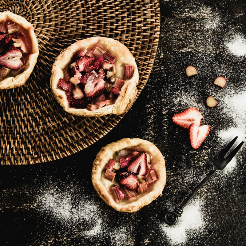 Carol Hart Strawberry Rhubarb Tartlets