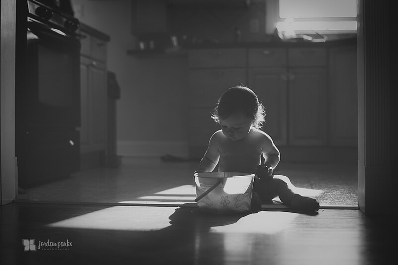 baby on kitchen floor