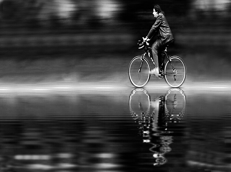 man riding bicycle