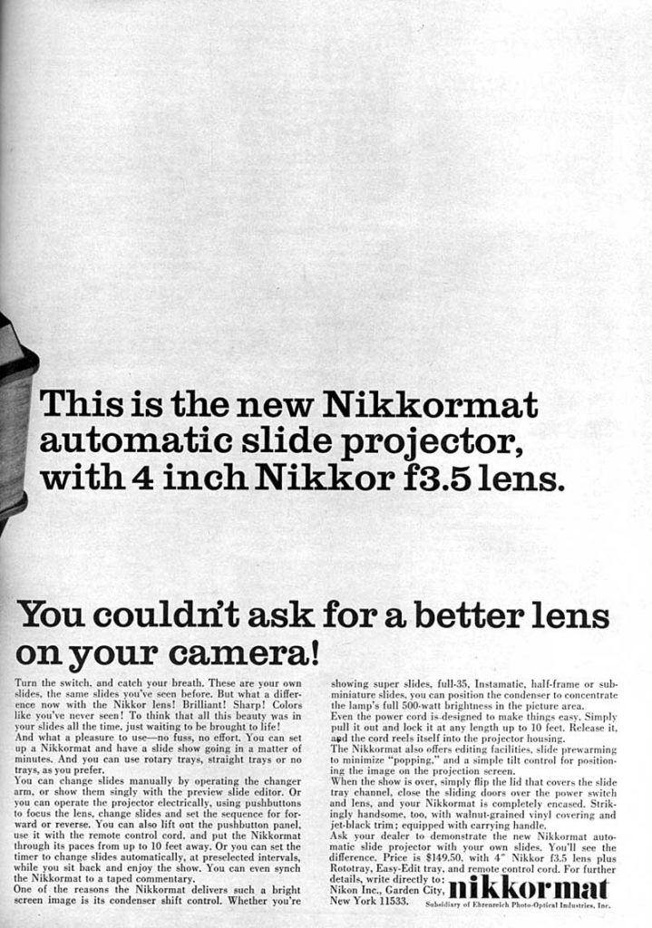 Nikkor lens 1965