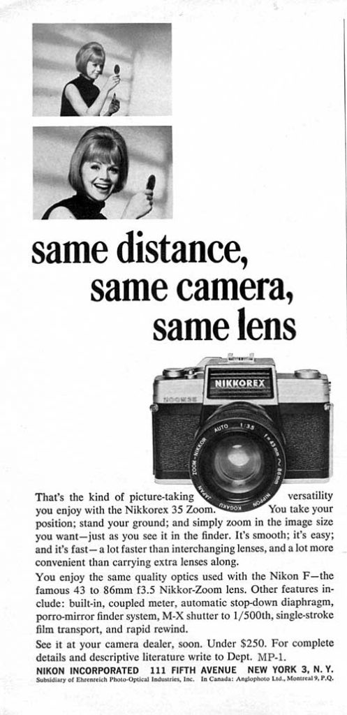 Nikkorex vintage ad 1965