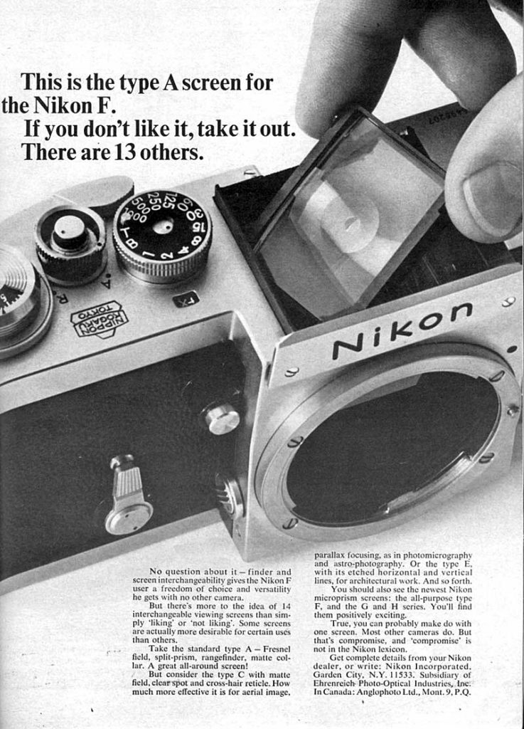 Nikon F Type A Screen 1965
