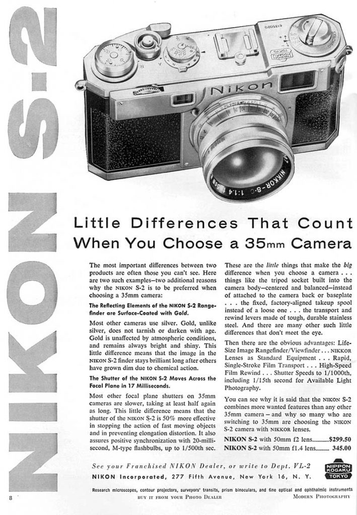 Nikon S-2 Advertisement 1955