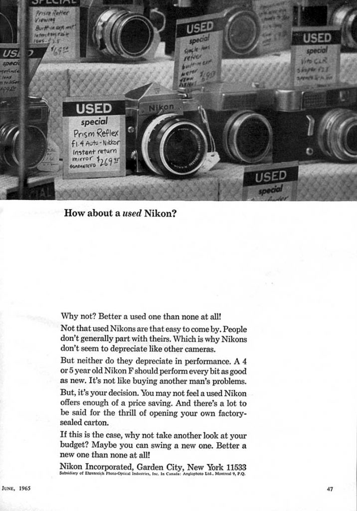 Used Nikon 1965 Ad