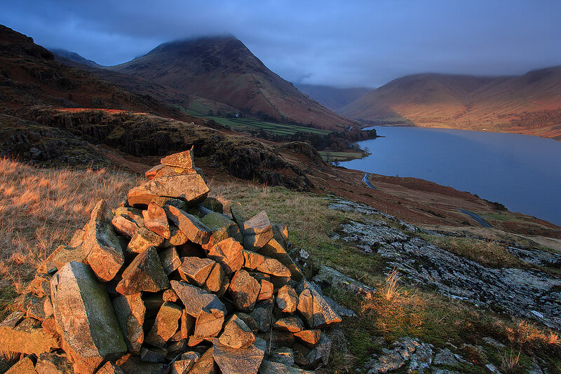 pile of rocks on trail