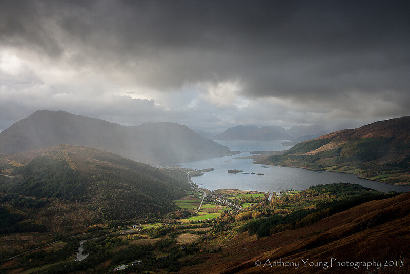 rain over lake
