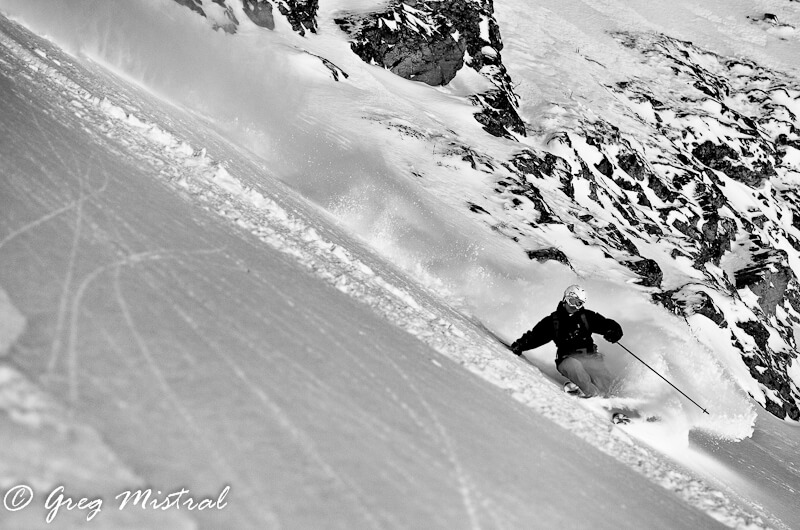 skier going down a slope off piste