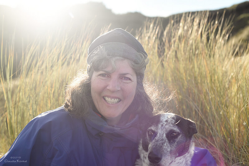 photographer with dog