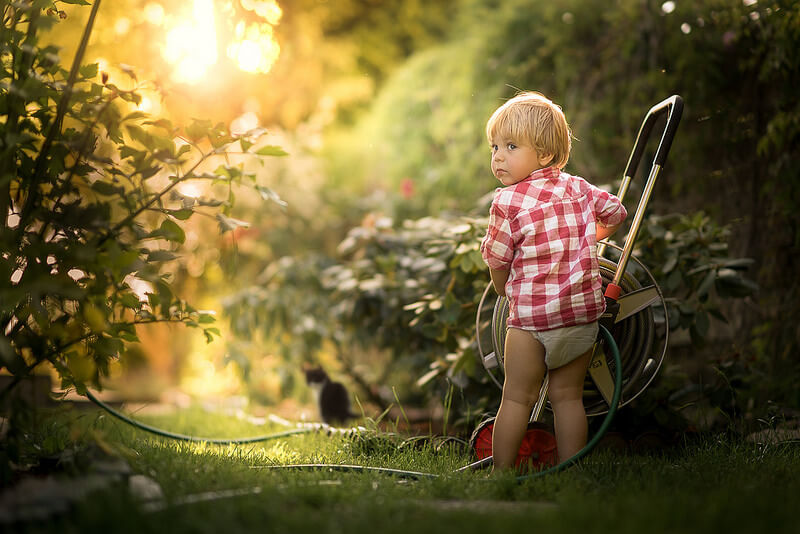 boy in garden