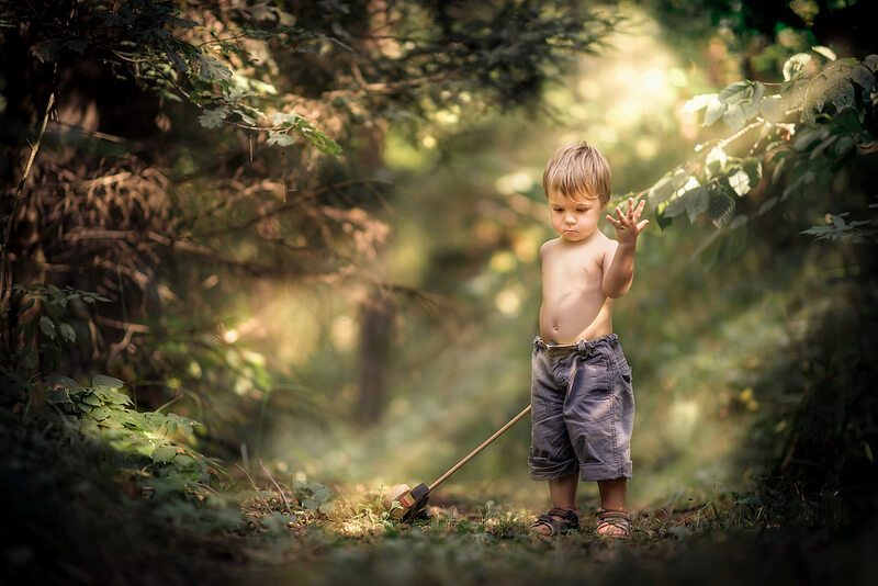 boy in sunbeam