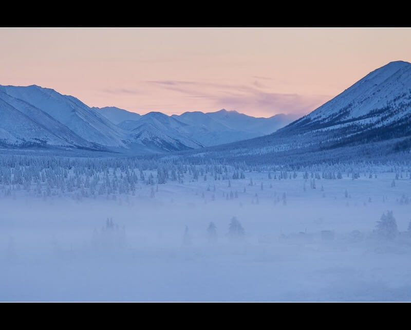 Maarten Takens - After sunset … near Oymyakon in Yakutia ..