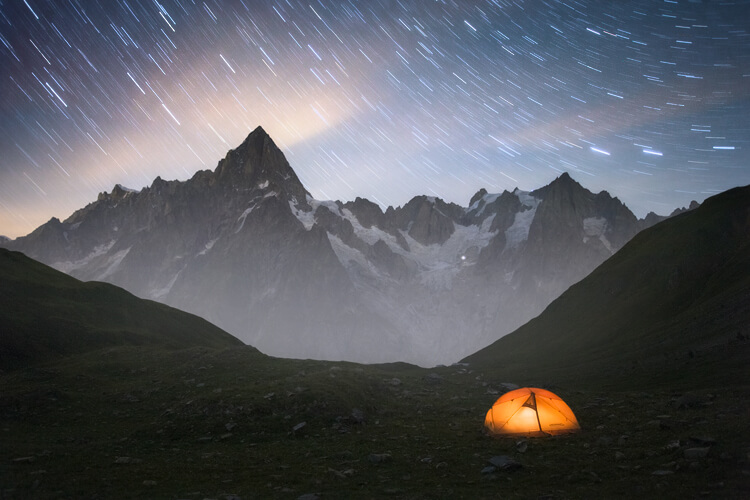 Misty Star Trails in the Alps