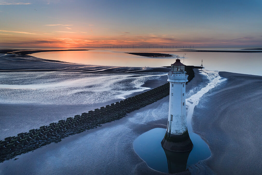 Perch Rock Drone Sunset