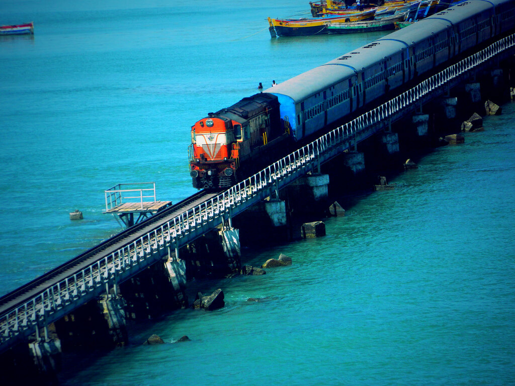 Shamini - Pamban Bridge train