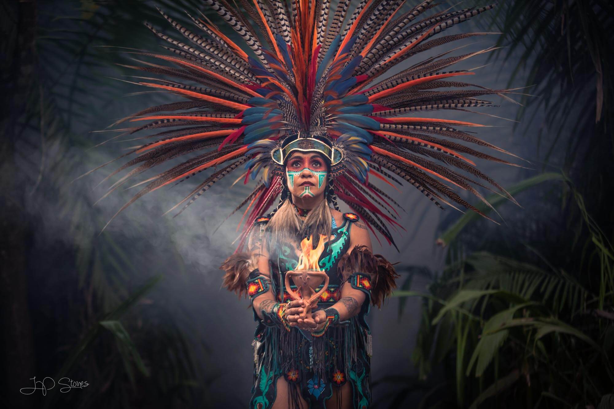 Warrior holds out fire