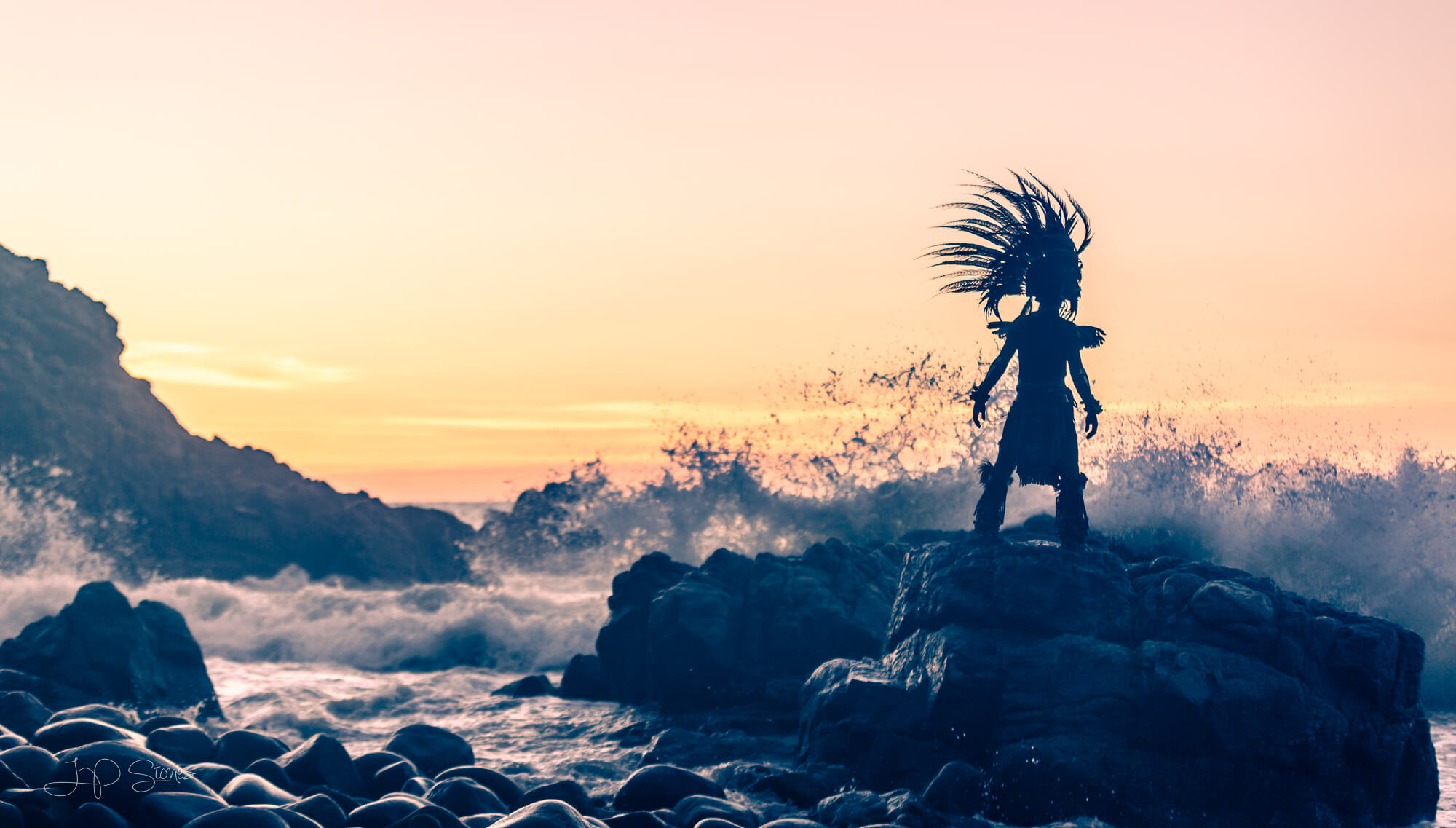 cinematic photography of dancer near ocean waves