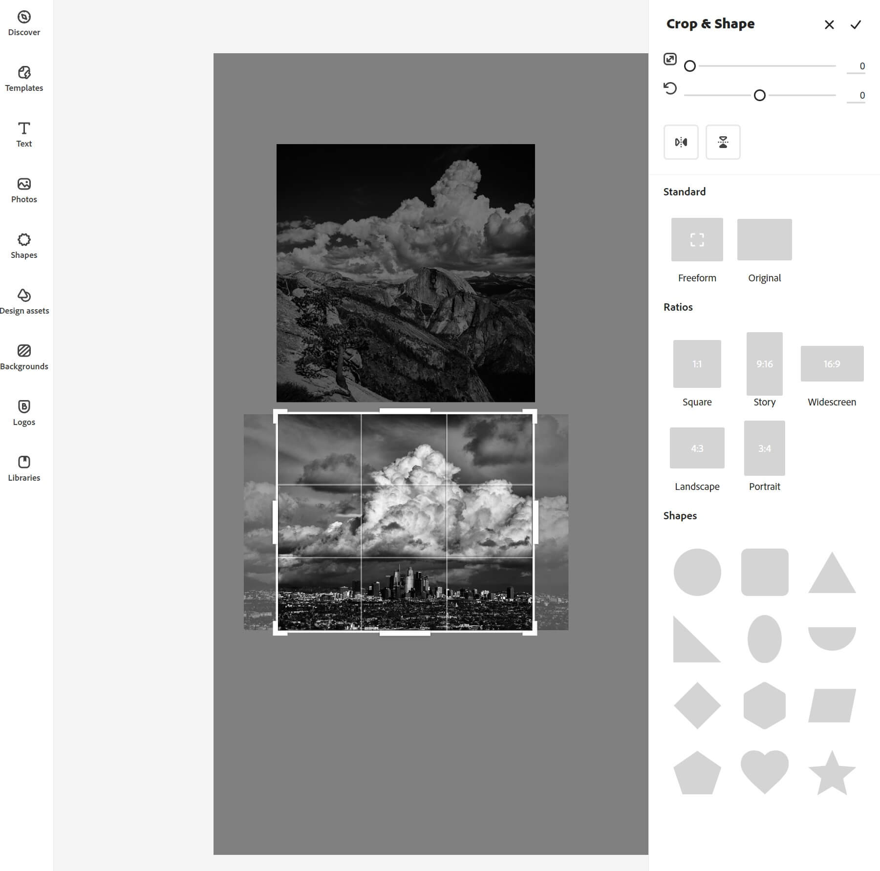 Grid example over clouds