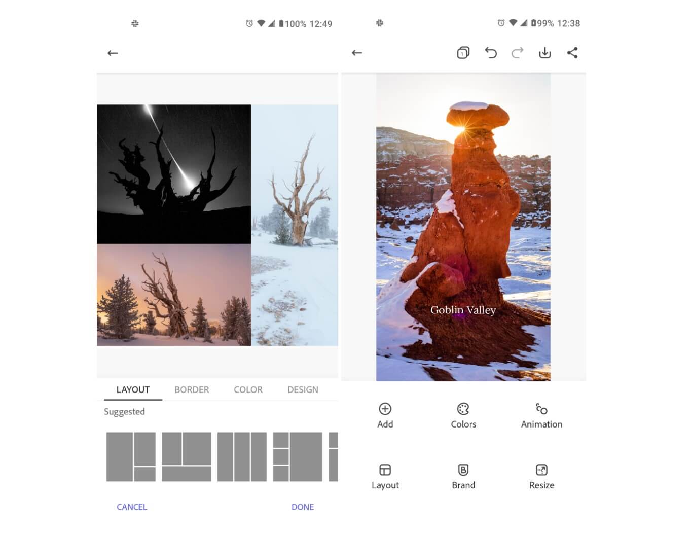 adobe social media scheduler layouts